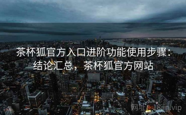 茶杯狐官方入口进阶功能使用步骤：结论汇总，茶杯狐官方网站