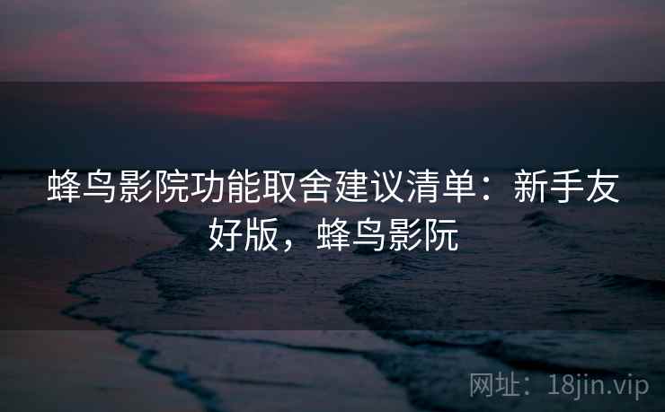 蜂鸟影院功能取舍建议清单：新手友好版，蜂鸟影阮